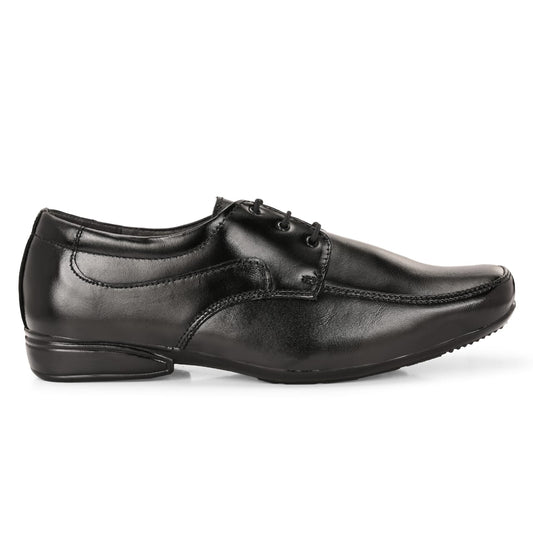Classic Black Lace-Up Formal Shoes for Men | Office Wear Derby Style Dress Shoes